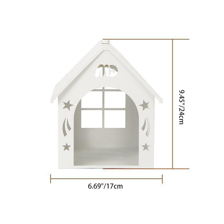 Modern Simplicity Iron Openwork House 1-Light Melting Wax Table Lamp For Bedroom