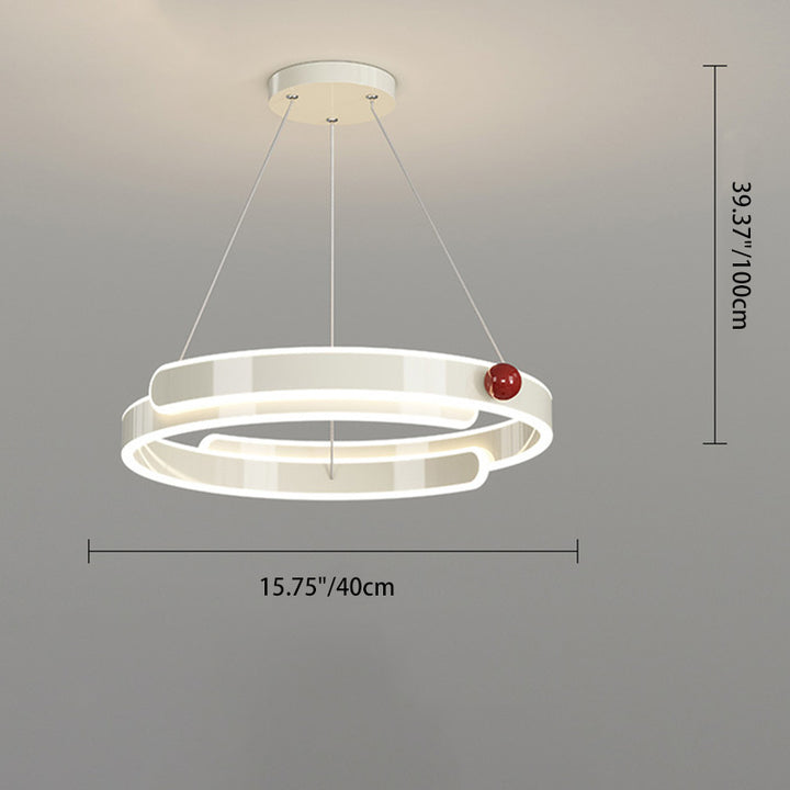 Lustre LED en anneau circulaire en aluminium fer traditionnel français pour chambre 