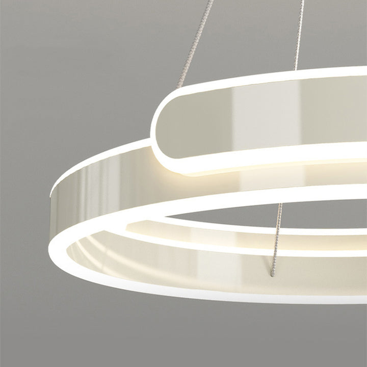 Lustre LED en anneau circulaire en aluminium fer traditionnel français pour chambre 