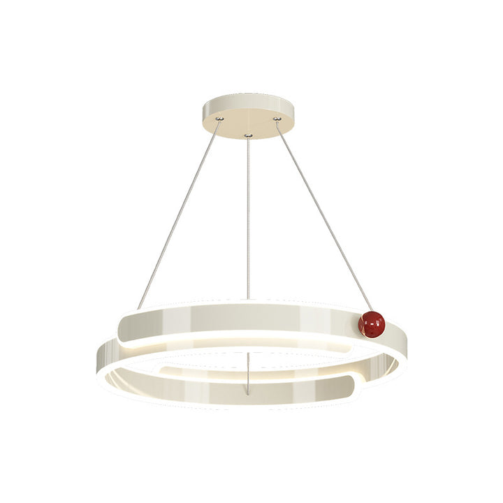 Lustre LED en anneau circulaire en aluminium fer traditionnel français pour chambre 