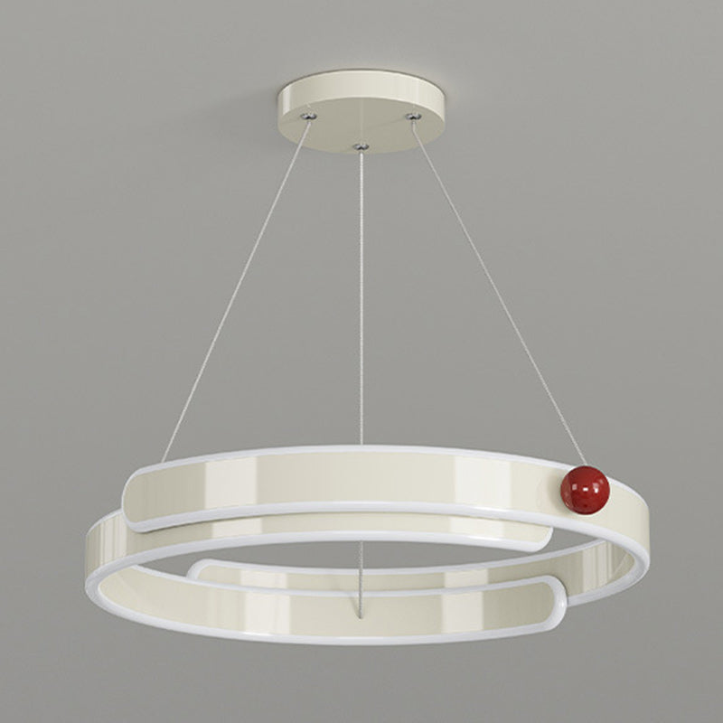 Lustre LED en anneau circulaire en aluminium fer traditionnel français pour chambre 