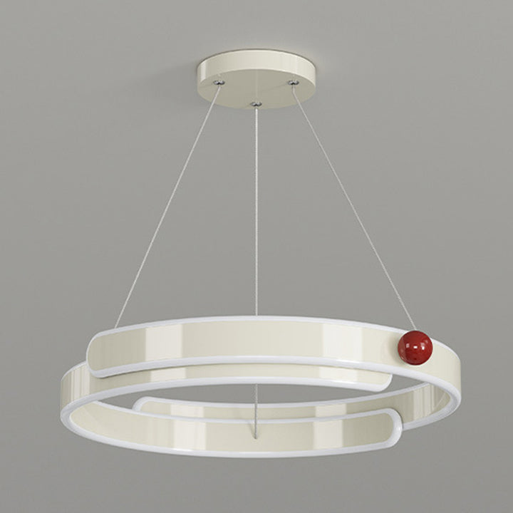 Lustre LED en anneau circulaire en aluminium fer traditionnel français pour chambre 