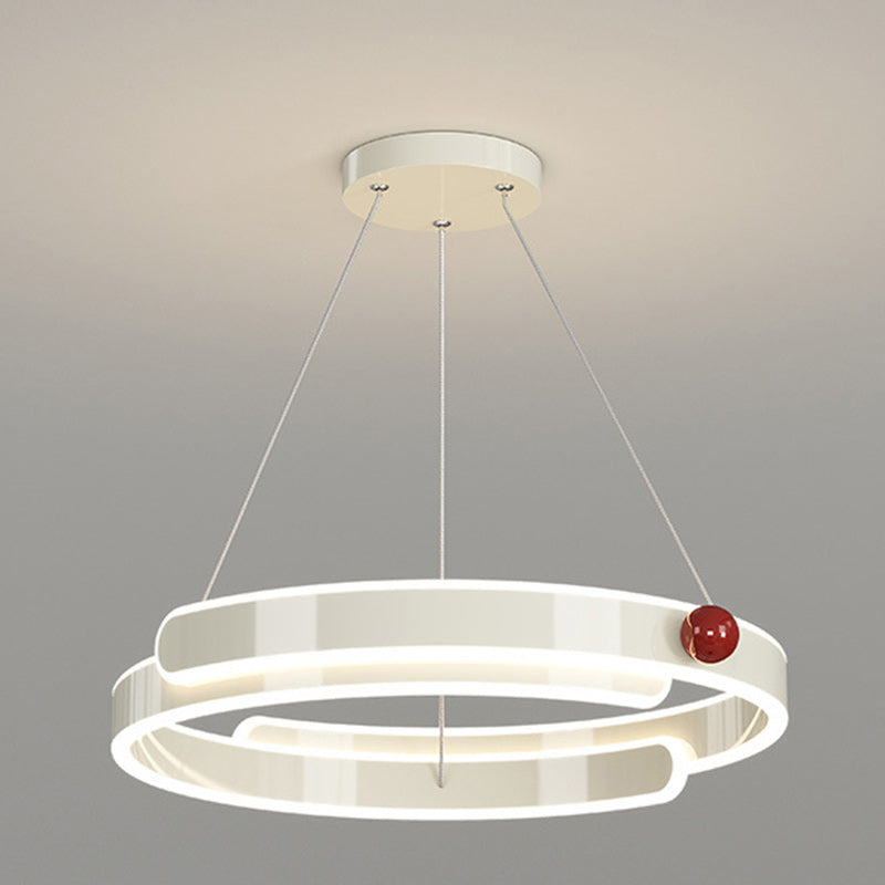 Lustre LED en anneau circulaire en aluminium fer traditionnel français pour chambre 