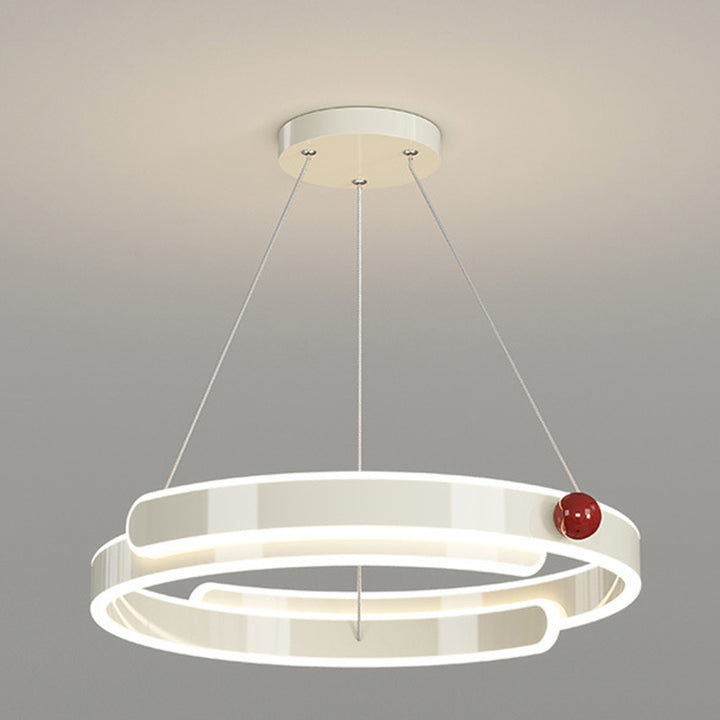 Lustre LED en anneau circulaire en aluminium fer traditionnel français pour chambre 