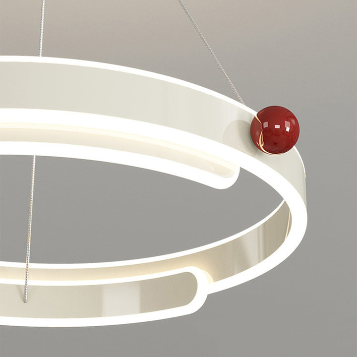 Lustre LED en anneau circulaire en aluminium fer traditionnel français pour chambre 