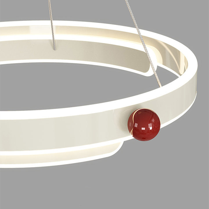 Lustre LED en anneau circulaire en aluminium fer traditionnel français pour chambre 