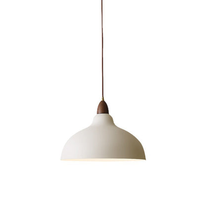 Traditional Japanese Solid Wood Iron Round 1-Light Pendant Light For Living Room