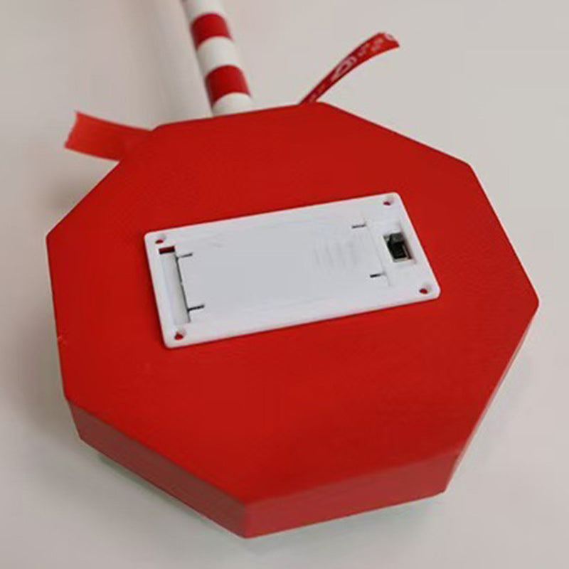 Lámpara de mesa LED de metal y madera con decoración de señal de carretera creativa contemporánea de Navidad para sala de estar 