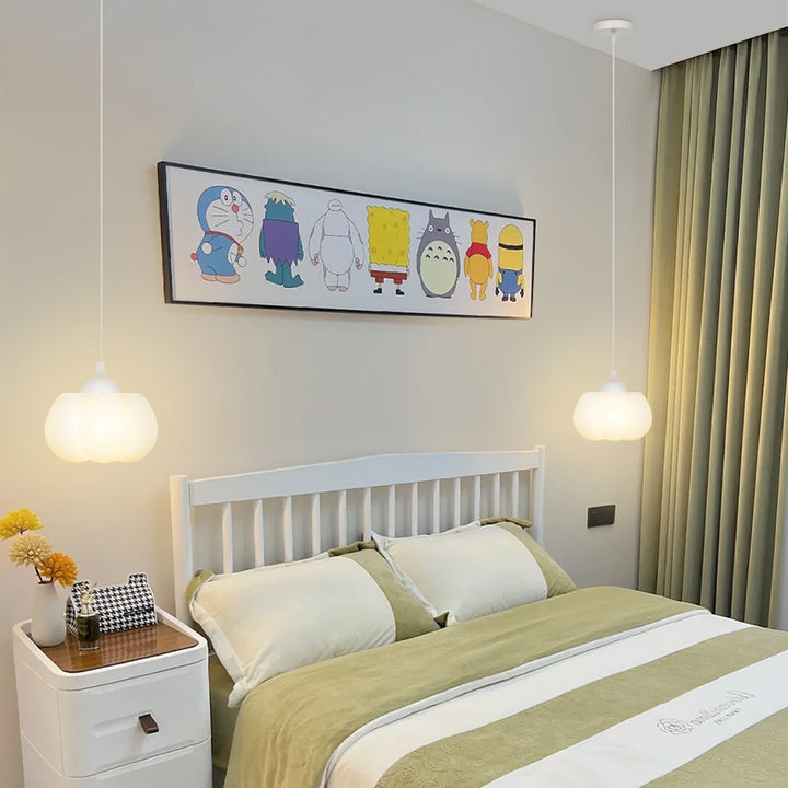 Traditionelle französische Eisen Acryl Baumwolle Blume 1-Licht Pendelleuchte für Wohnzimmer 