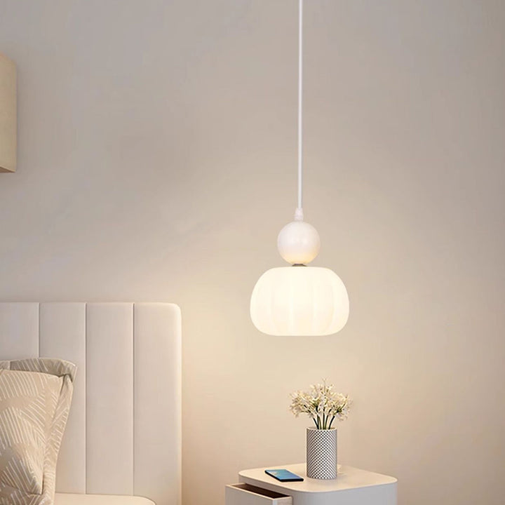 Traditionelle französische Eisen Acryl Baumwolle Blume 1-Licht Pendelleuchte für Wohnzimmer 