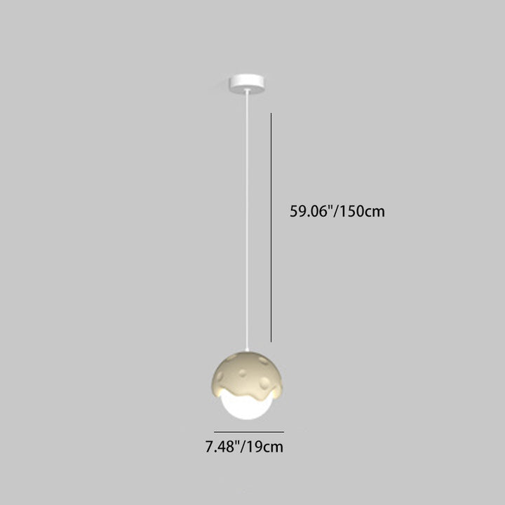 Contemporary Creative Cream Strawberry Resin 1-Light Pendant Light For Living Room