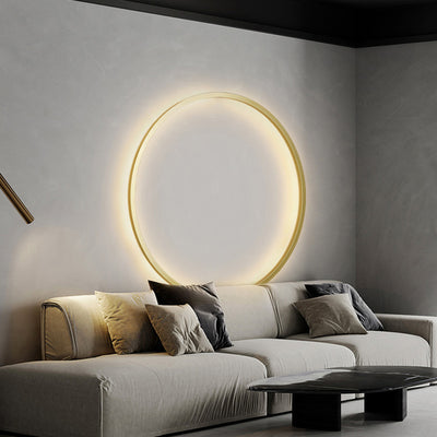 Moderne minimalistische Aluminium-Acryl-Kreisring-LED-Wandleuchte für das Wohnzimmer 