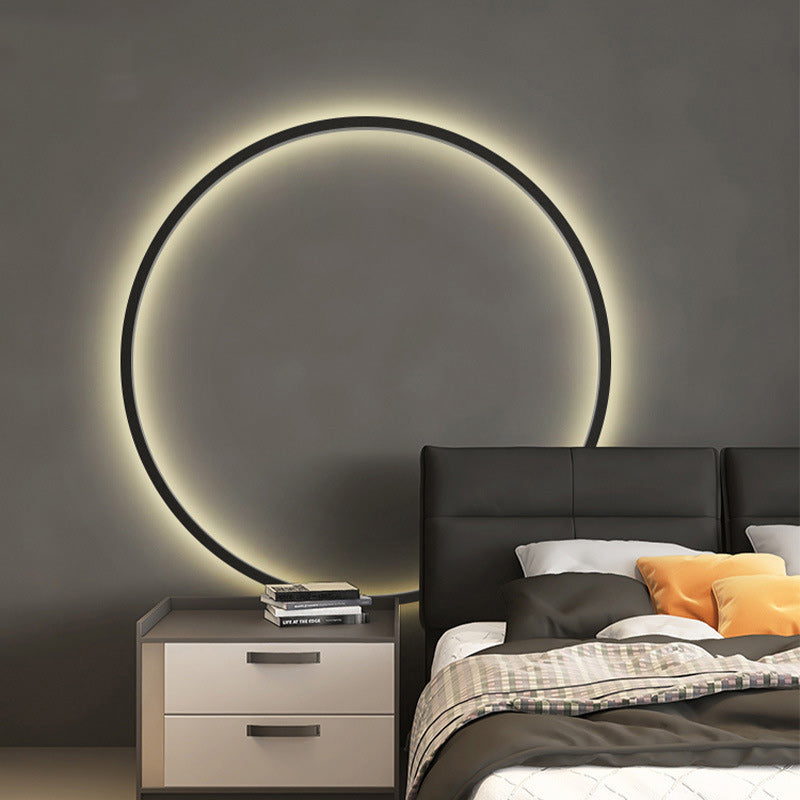 Moderne minimalistische Aluminium-Acryl-Kreisring-LED-Wandleuchte für das Wohnzimmer 