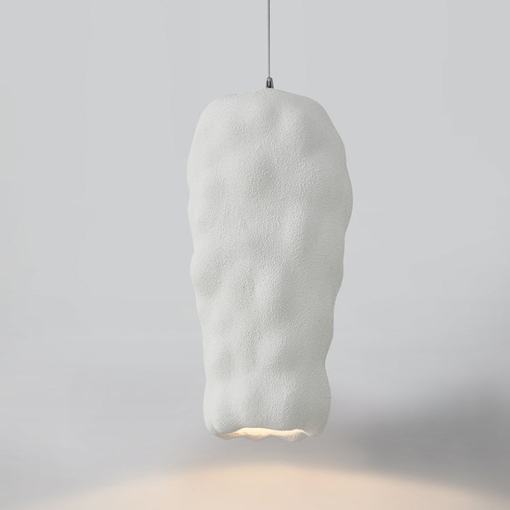 Traditional Japanese Wabi-sabi Irregular Round Resin 1-Light Pendant Light