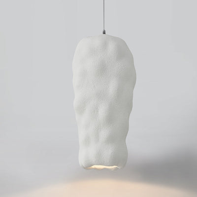 Traditional Japanese Wabi-sabi Irregular Round Resin 1-Light Pendant Light