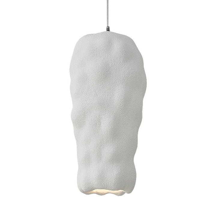 Traditional Japanese Wabi-sabi Irregular Round Resin 1-Light Pendant Light
