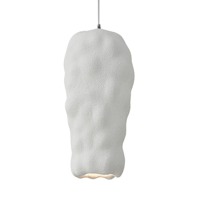 Traditional Japanese Wabi-sabi Irregular Round Resin 1-Light Pendant Light