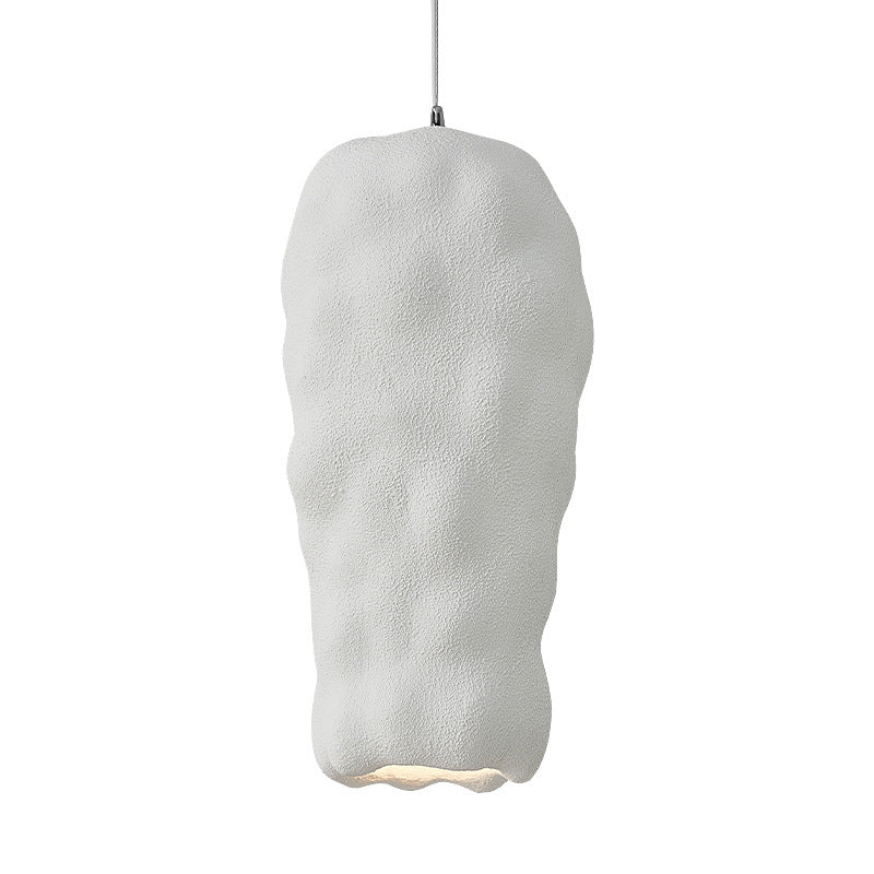 Traditional Japanese Wabi-sabi Irregular Round Resin 1-Light Pendant Light
