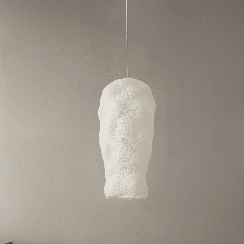 Traditional Japanese Wabi-sabi Irregular Round Resin 1-Light Pendant Light