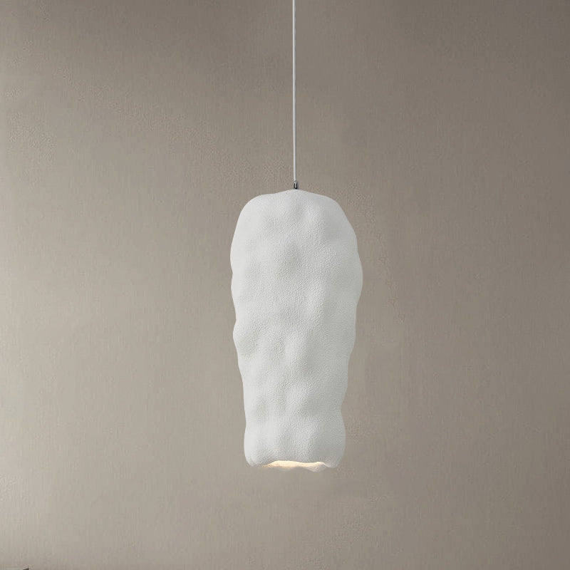 Traditional Japanese Wabi-sabi Irregular Round Resin 1-Light Pendant Light