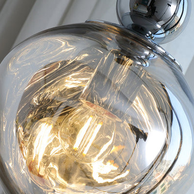 Contemporary Nordic Iron Acrylic Lava Round 1-Light Pendant Light For Bedroom