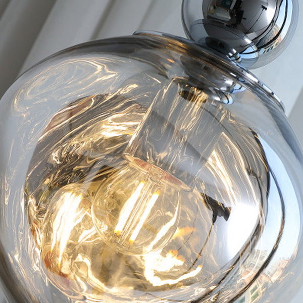 Contemporary Nordic Iron Acrylic Lava Round 1-Light Pendant Light For Bedroom