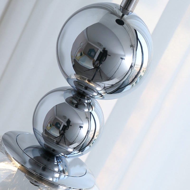 Contemporary Nordic Iron Acrylic Lava Round 1-Light Pendant Light For Bedroom