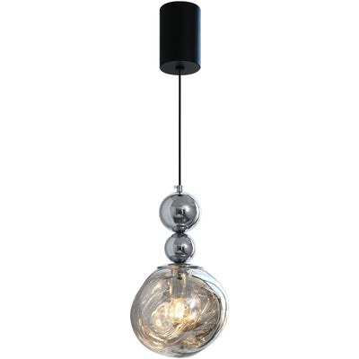 Contemporary Nordic Iron Acrylic Lava Round 1-Light Pendant Light For Bedroom