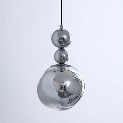 Contemporary Nordic Iron Acrylic Lava Round 1-Light Pendant Light For Bedroom