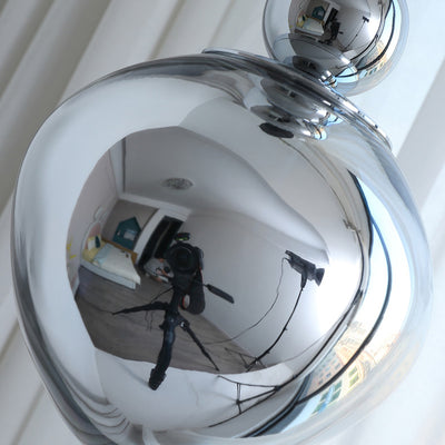 Contemporary Nordic Iron Acrylic Lava Round 1-Light Pendant Light For Bedroom