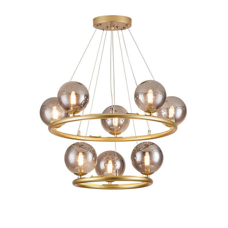 Lámpara de araña contemporánea de simplicidad con marco de hierro y cilindro de madera de caucho de 3 luces para sala de estar 