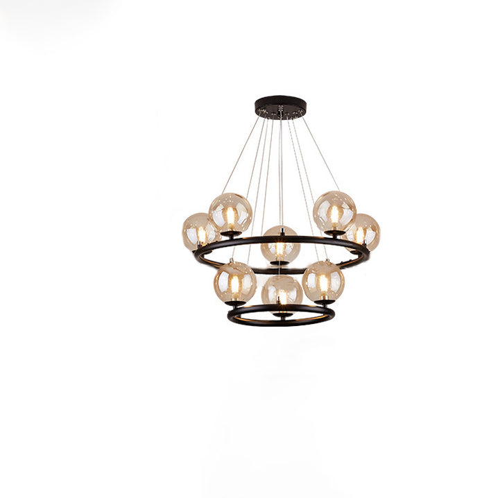 Lámpara de araña contemporánea de simplicidad con marco de hierro y cilindro de madera de caucho de 3 luces para sala de estar 