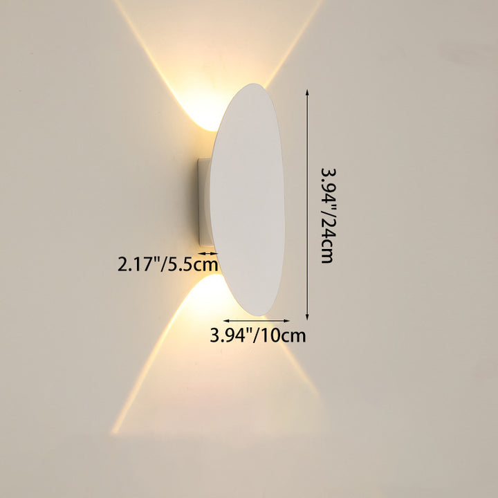 Lampe murale LED étanche elliptique en aluminium minimaliste moderne pour patio extérieur 