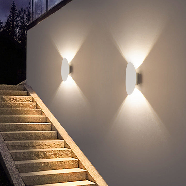 Lampe murale LED étanche elliptique en aluminium minimaliste moderne pour patio extérieur 