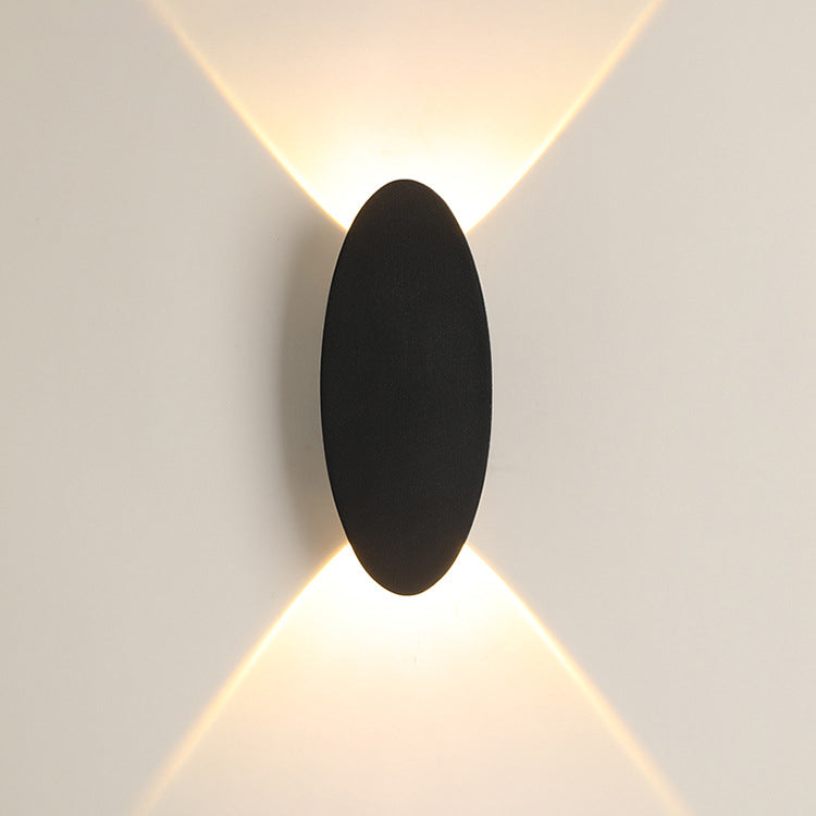 Lampe murale LED étanche elliptique en aluminium minimaliste moderne pour patio extérieur 