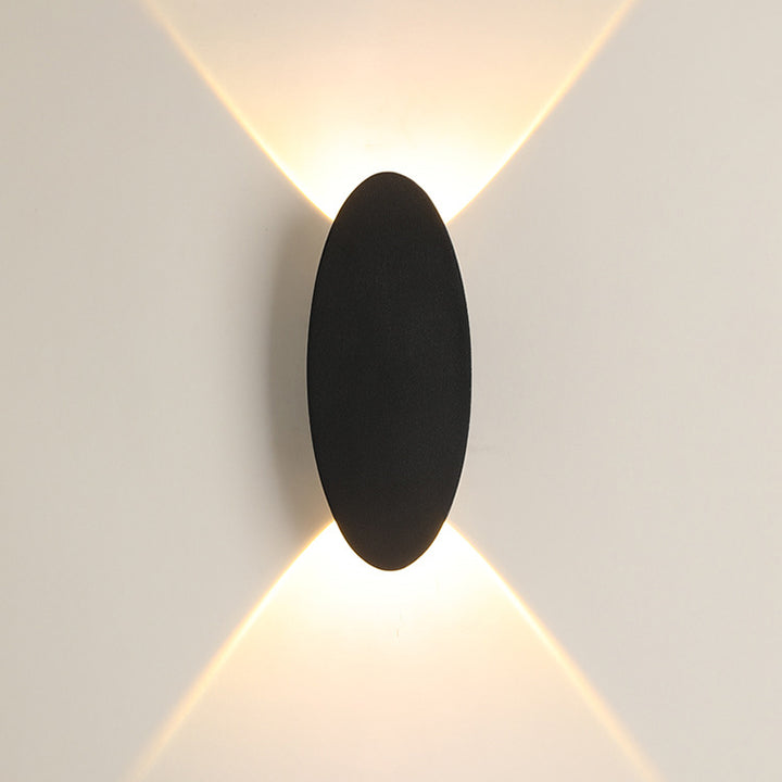 Lampe murale LED étanche elliptique en aluminium minimaliste moderne pour patio extérieur 