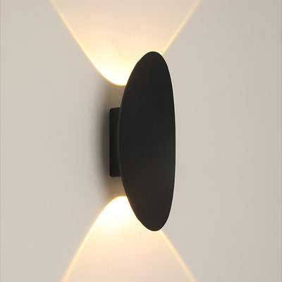 Modern Minimalist Aluminum Elliptical Waterproof LED Wall Sconce Lamp For Outdoor Patio