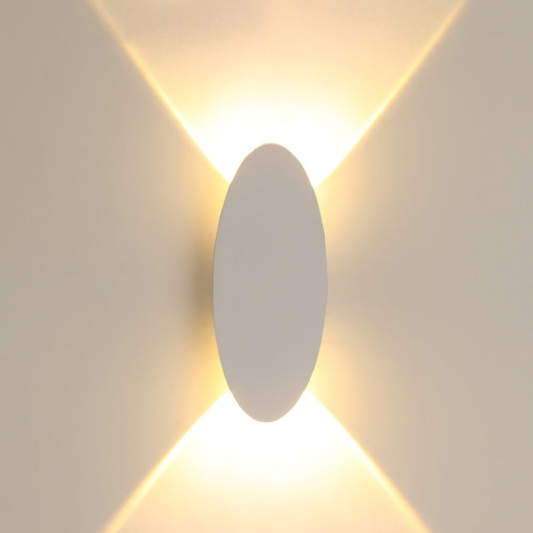 Lampe murale LED étanche elliptique en aluminium minimaliste moderne pour patio extérieur 