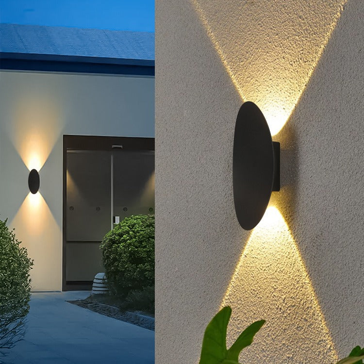 Lampe murale LED étanche elliptique en aluminium minimaliste moderne pour patio extérieur 