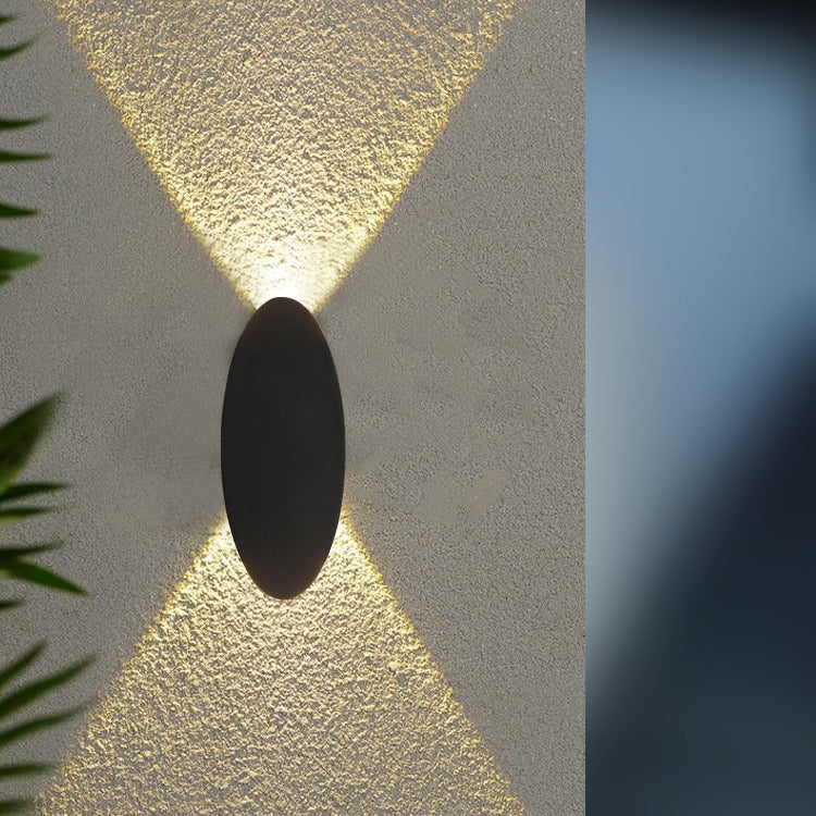 Lampe murale LED étanche elliptique en aluminium minimaliste moderne pour patio extérieur 