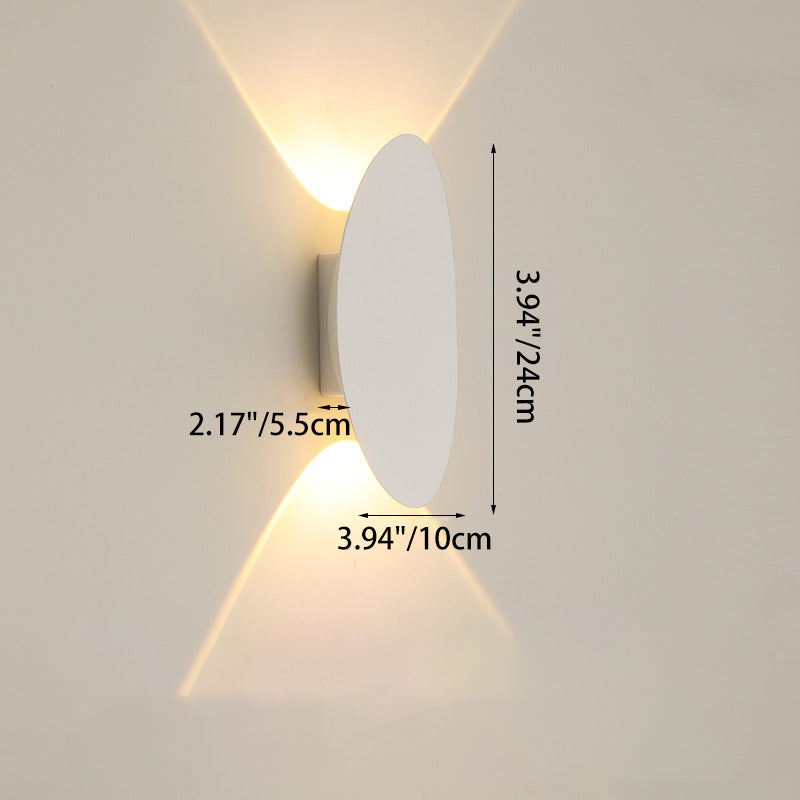 Modern Minimalist Aluminum Elliptical Waterproof LED Wall Sconce Lamp For Outdoor Patio