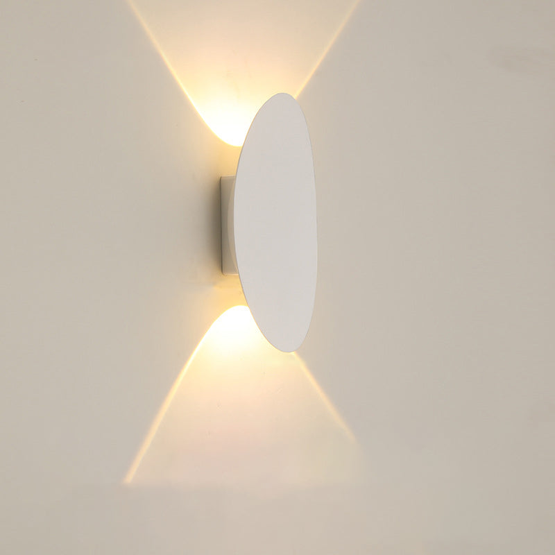 Lampe murale LED étanche elliptique en aluminium minimaliste moderne pour patio extérieur 