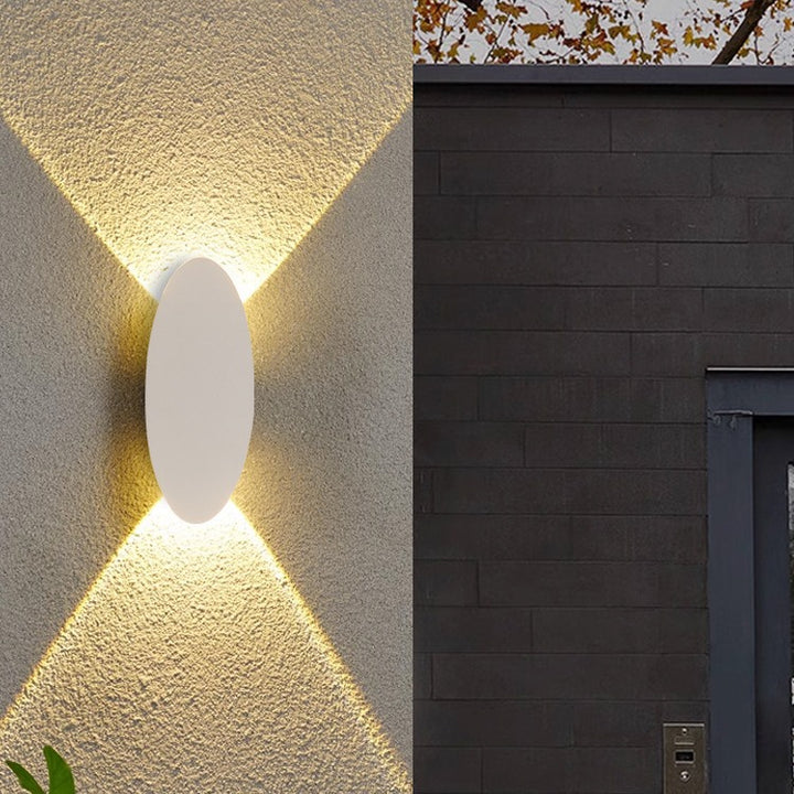 Lampe murale LED étanche elliptique en aluminium minimaliste moderne pour patio extérieur 