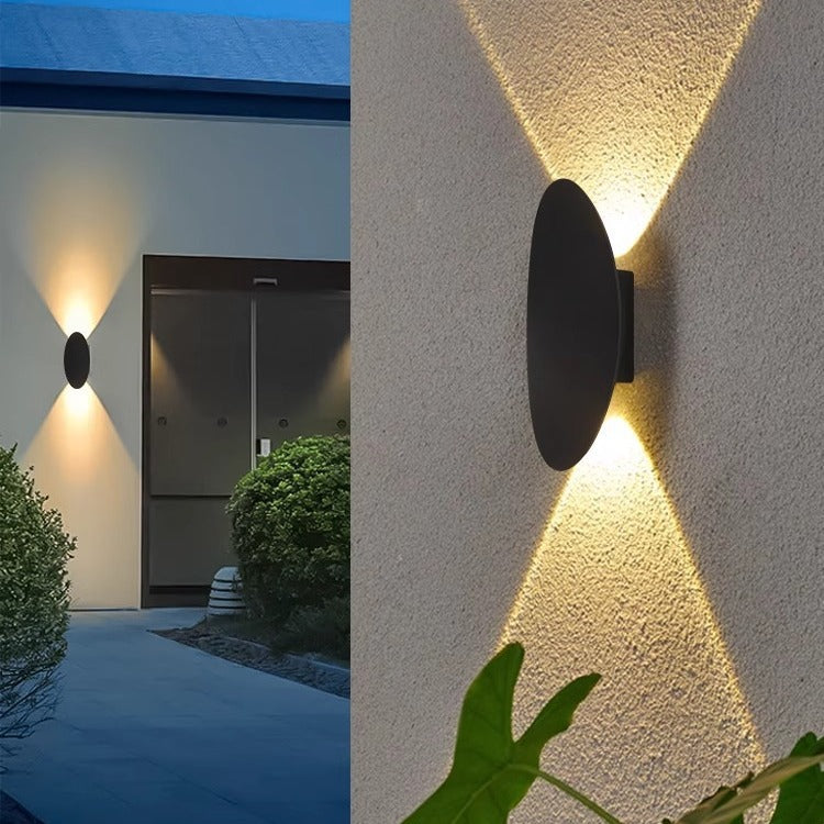 Lampe murale LED étanche elliptique en aluminium minimaliste moderne pour patio extérieur 