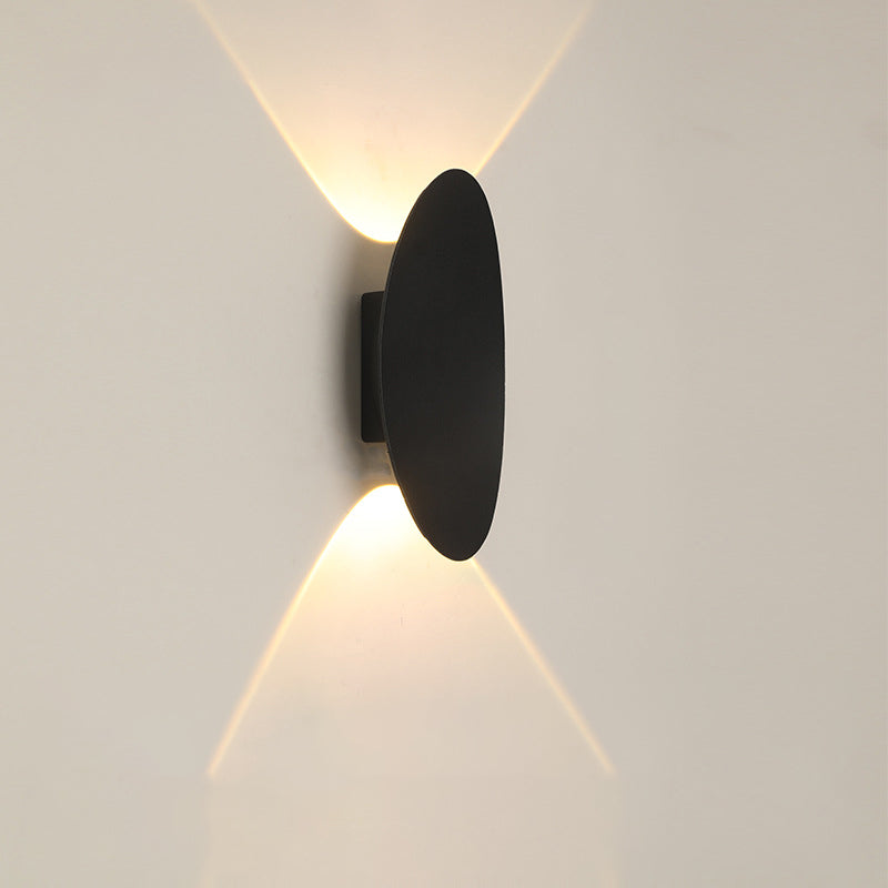 Lampe murale LED étanche elliptique en aluminium minimaliste moderne pour patio extérieur 