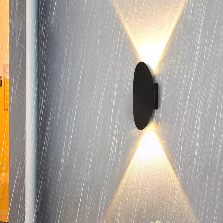 Modern Minimalist Aluminum Elliptical Waterproof LED Wall Sconce Lamp For Outdoor Patio