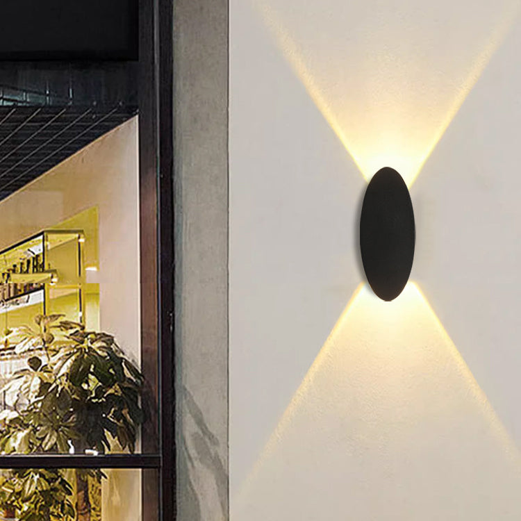 Lampe murale LED étanche elliptique en aluminium minimaliste moderne pour patio extérieur 