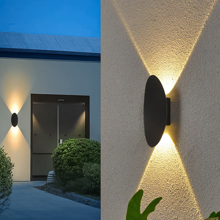Lampe murale LED étanche elliptique en aluminium minimaliste moderne pour patio extérieur 