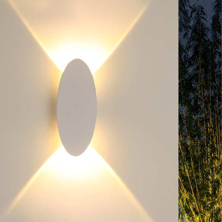 Modern Minimalist Aluminum Elliptical Waterproof LED Wall Sconce Lamp For Outdoor Patio
