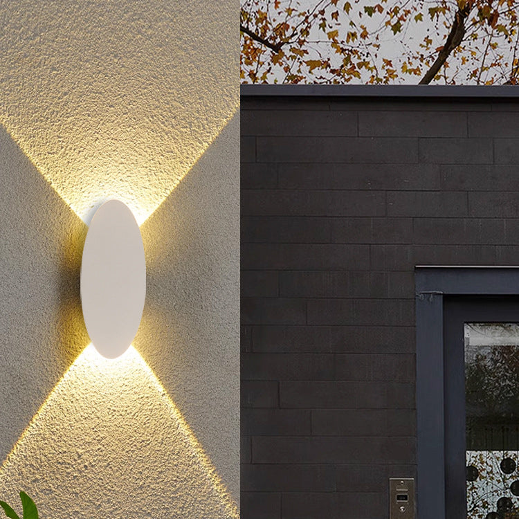 Lampe murale LED étanche elliptique en aluminium minimaliste moderne pour patio extérieur 